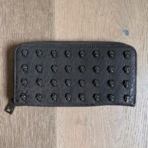 Vegan Leather Charcoal Skull Wallet